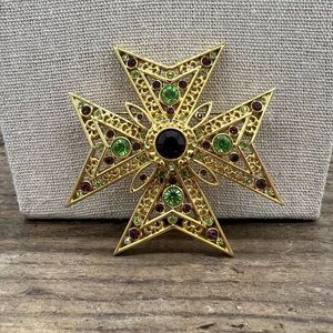 Nolan Miller Glamour Collection Maltese Cross Brooch